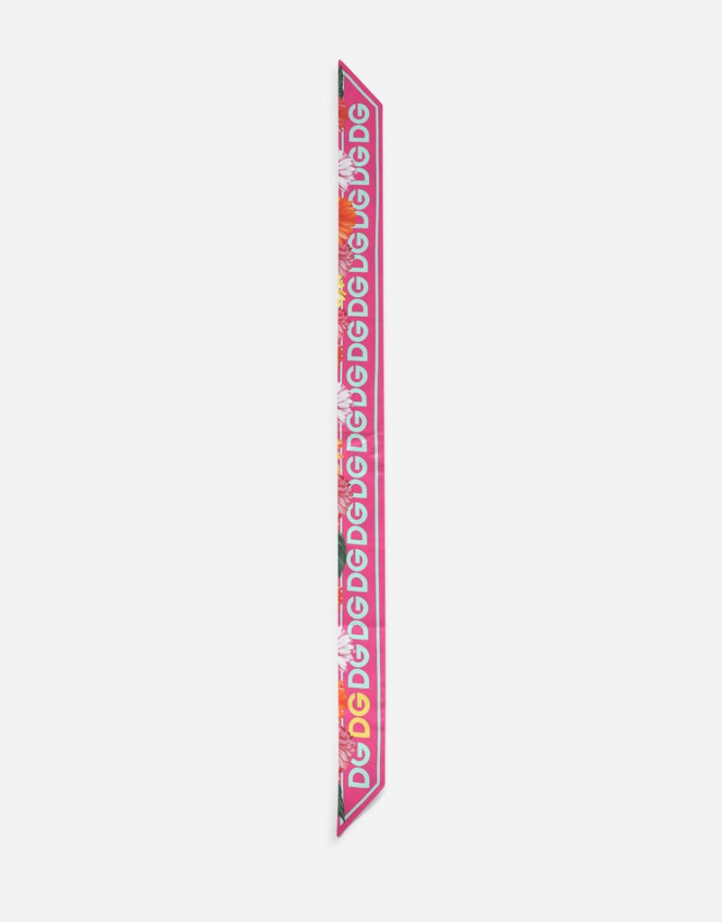 Twill headscarf with gerbera-daisy print 4