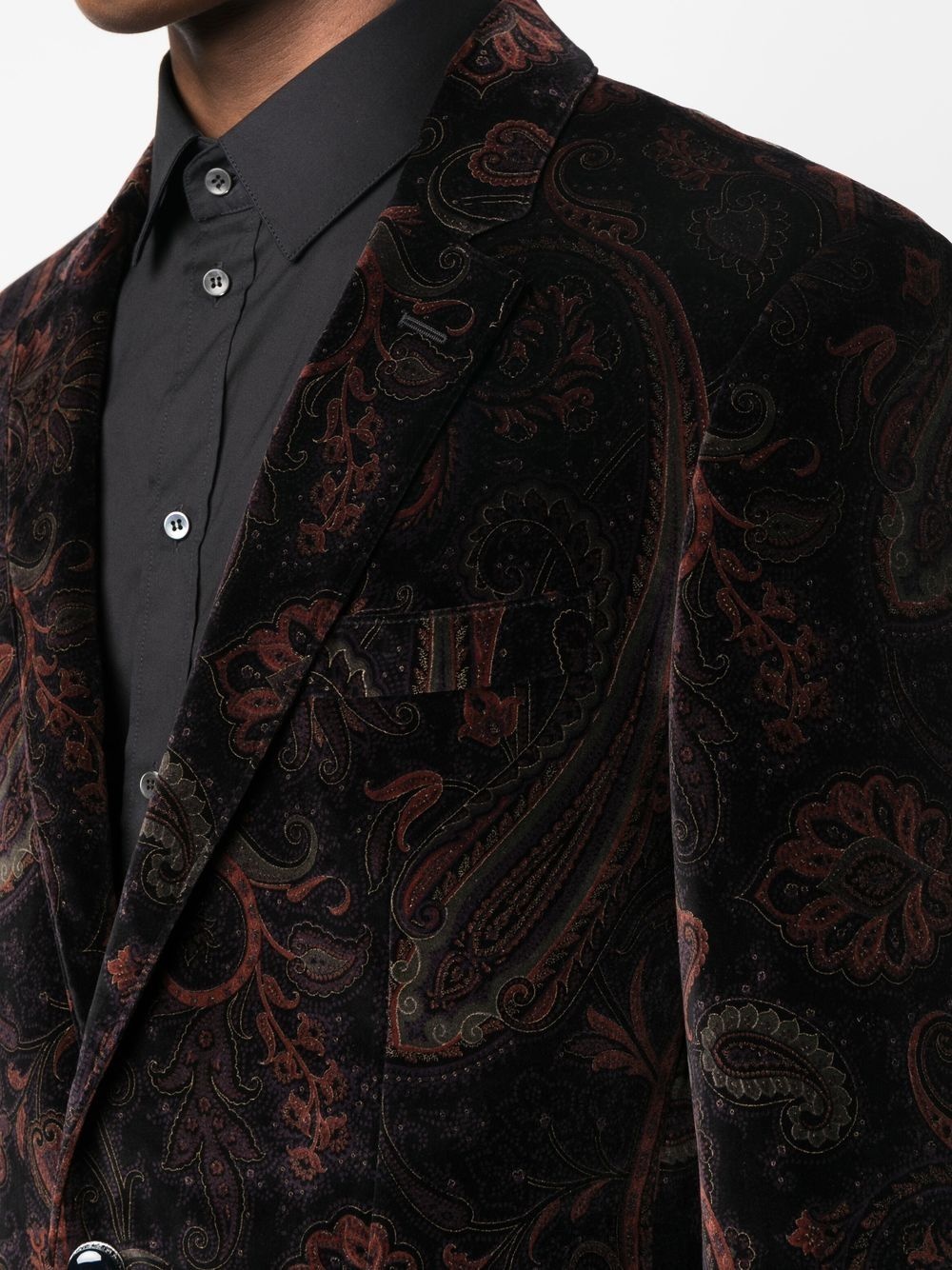 paisley-print single-breasted blazer - 5