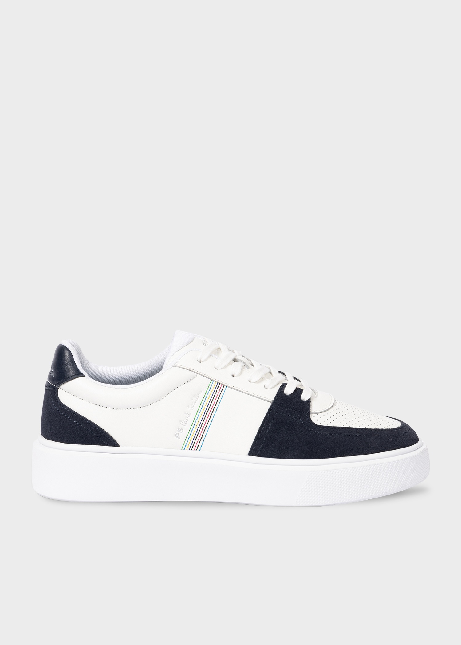 White And Navy 'Tyne' Trainers - 1