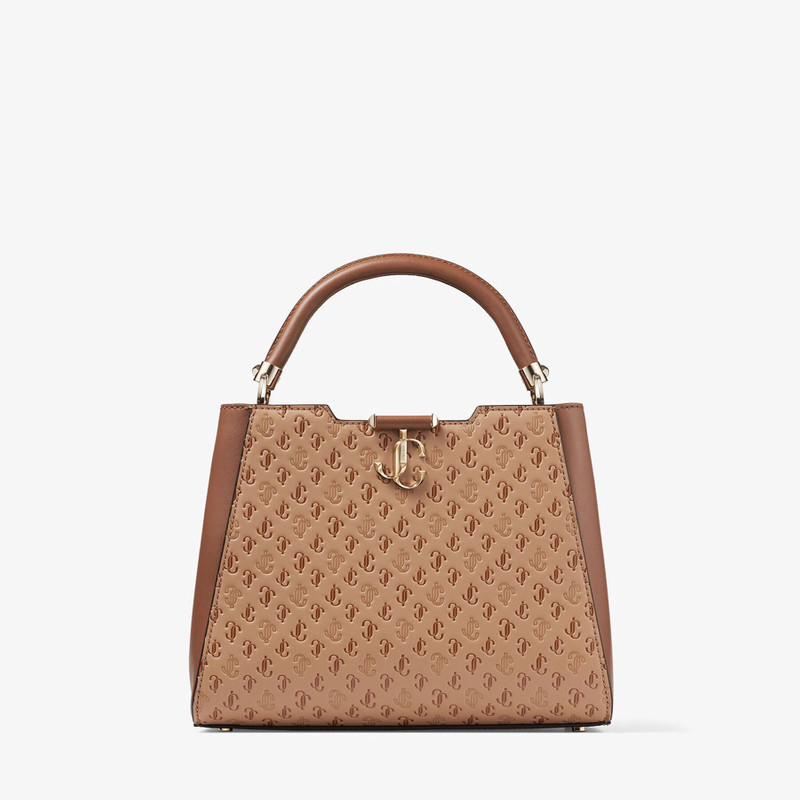 Varenne Top Handle M
Caramel JC Monogram-Print and Leather Top Handle Bag 1