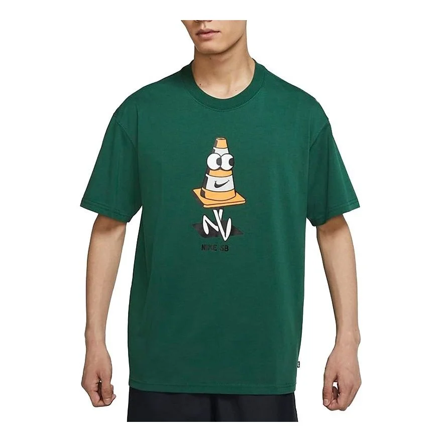 Nike SB Skateboard Entertainment Print Sports Crewneck Short Sleeve Men's Green DJ1225-341 - 1