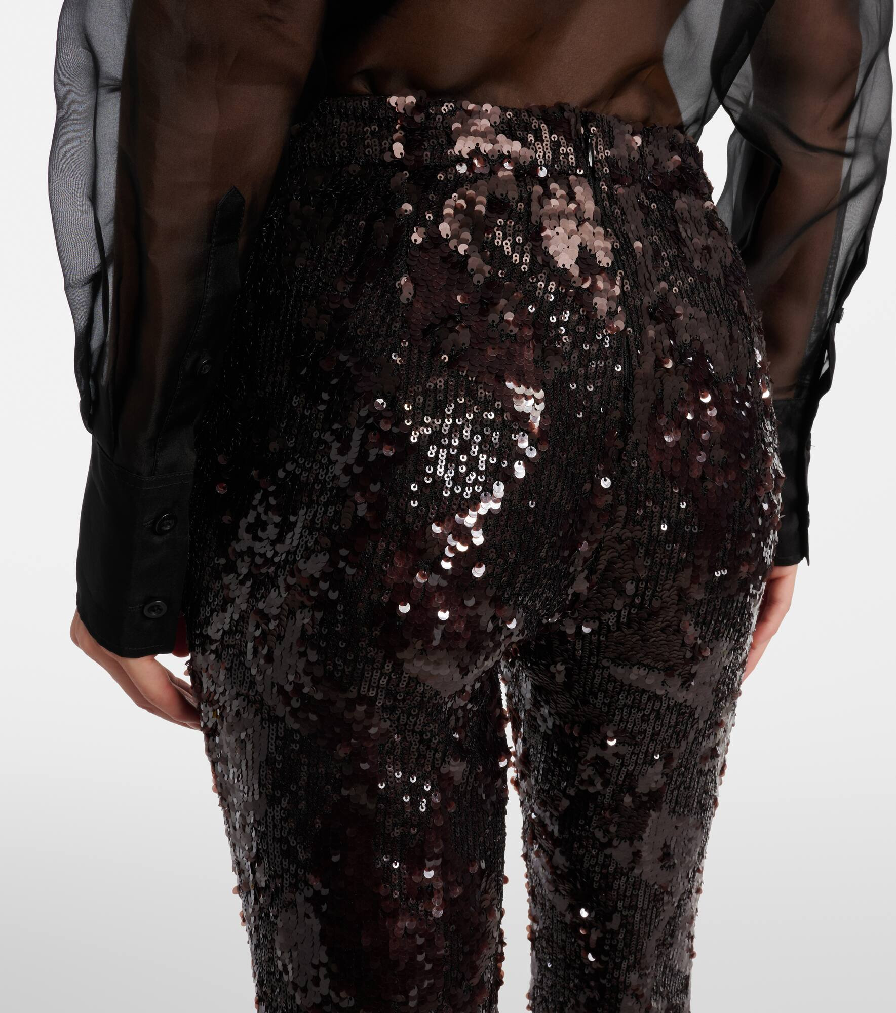 Collier sequined flared pants - 5