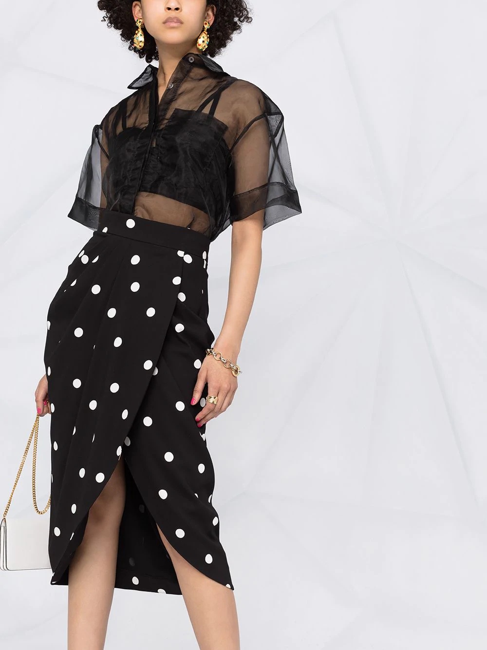 polka dot midi skirt - 5