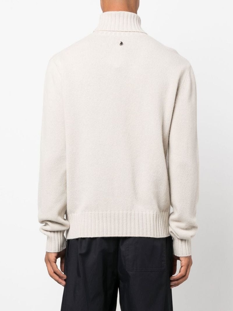 pixelated-graphic jacquard wool roll-neck - 4