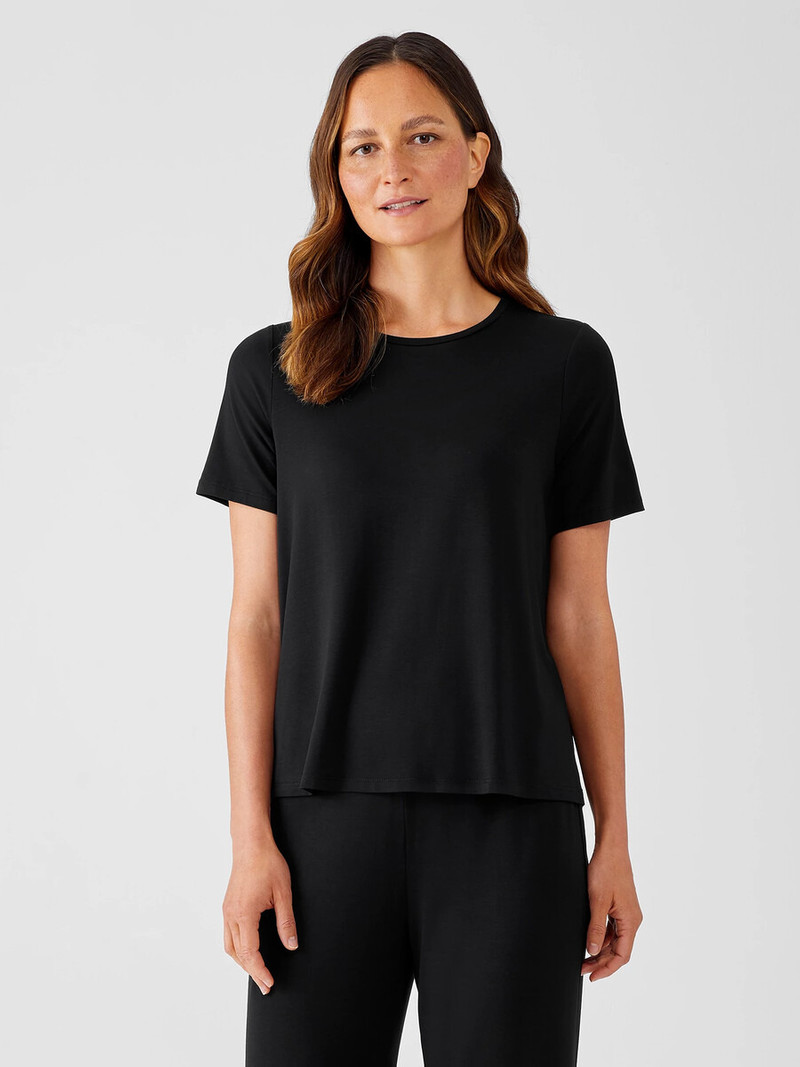 EILEEN FISHER Fine Jersey Crew Neck Tee outlook