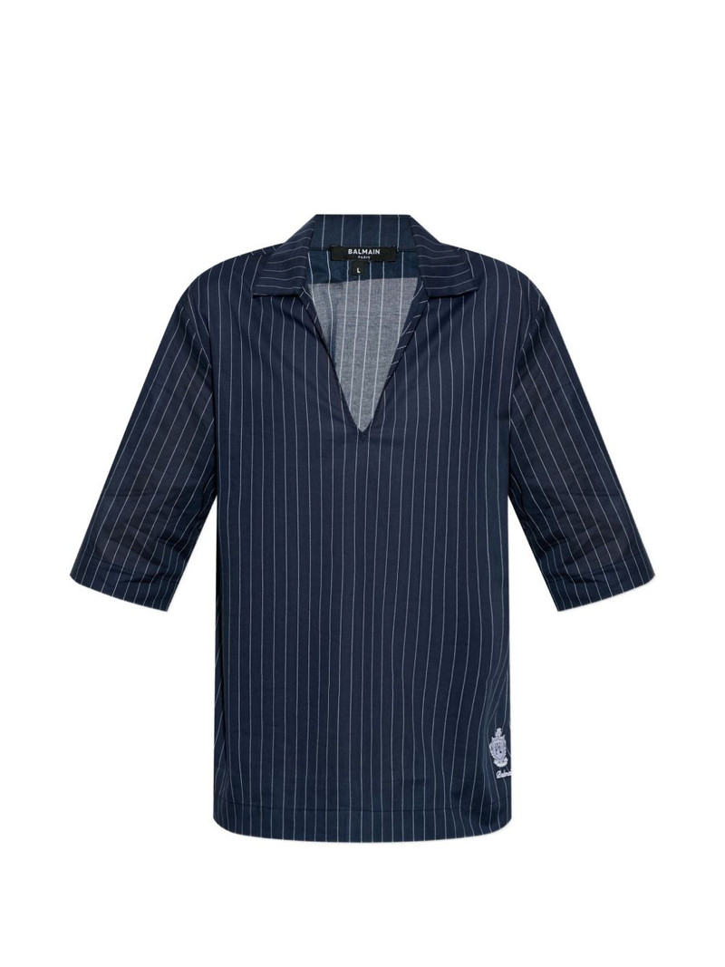 pinstripe v-neck T-shirt 1