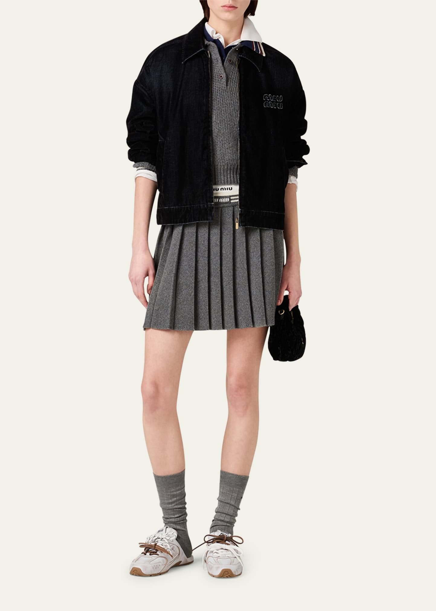 Mini Pleated Cashmere Wool Skirt - 2