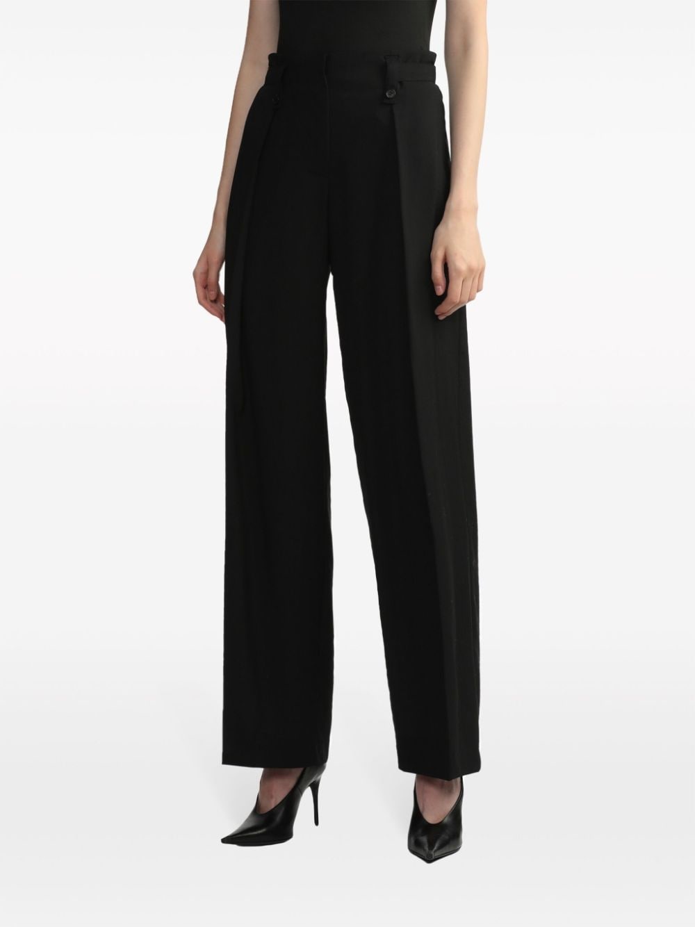 high-waisted wool tailored trousers - 3