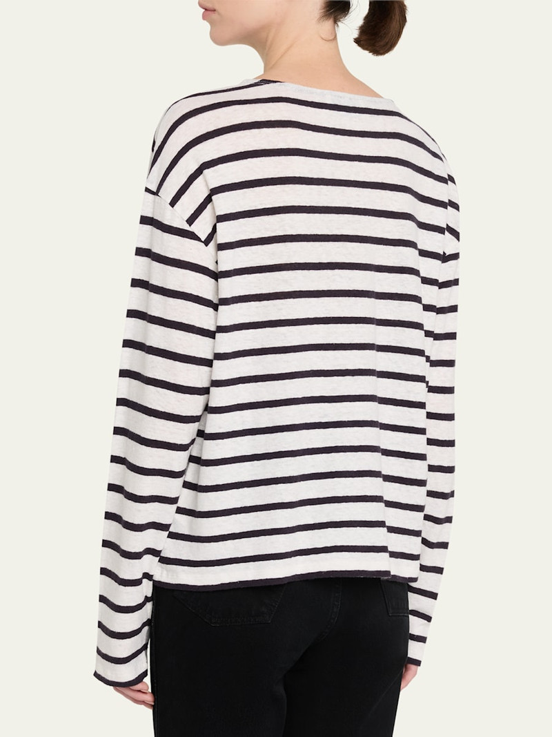 Leya Stripe Cotton-Linen T-Shirt 3