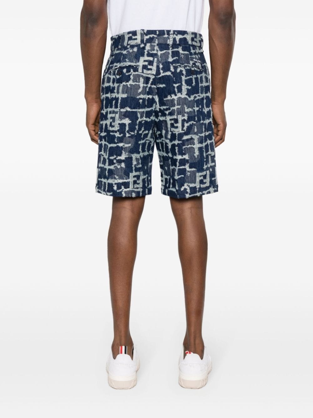 FF-distressed denim shorts - 4