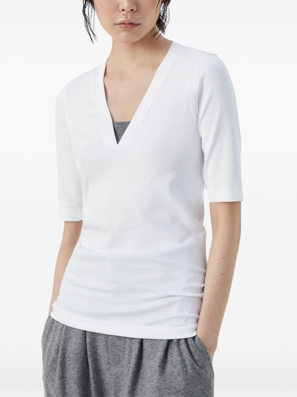 Monili chain-embellished T-shirt - 3