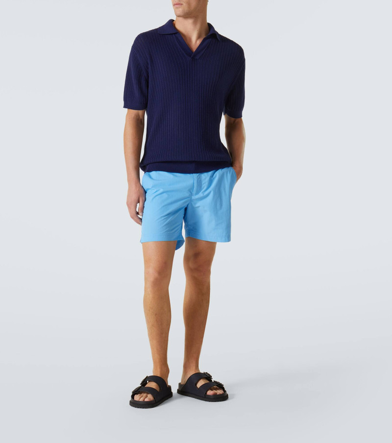 FRESCOBOL CARIOCA Rino cotton ribbed-knit polo shirt outlook
