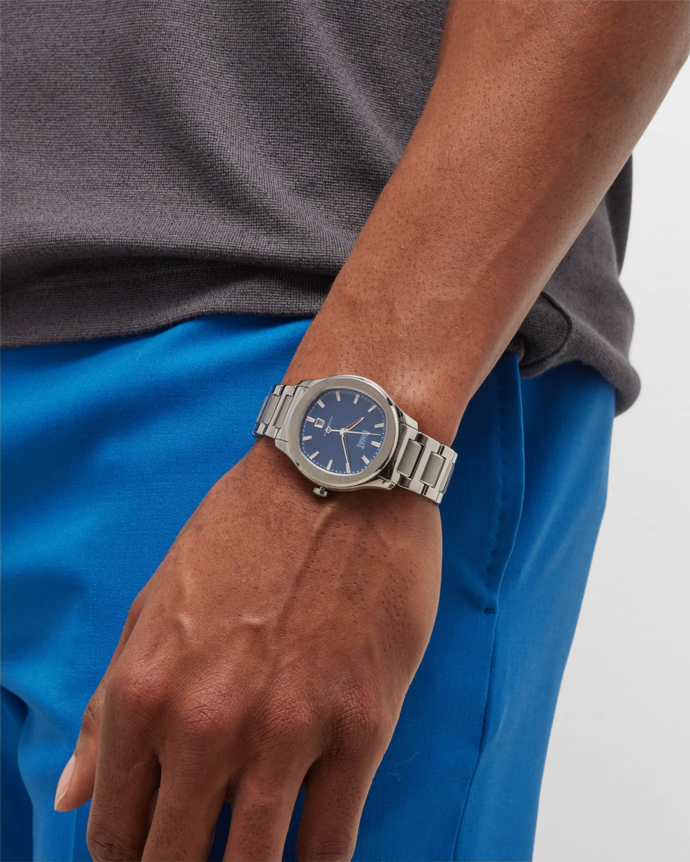 36mm Polo Watch with Bracelet Strap, Blue - 2