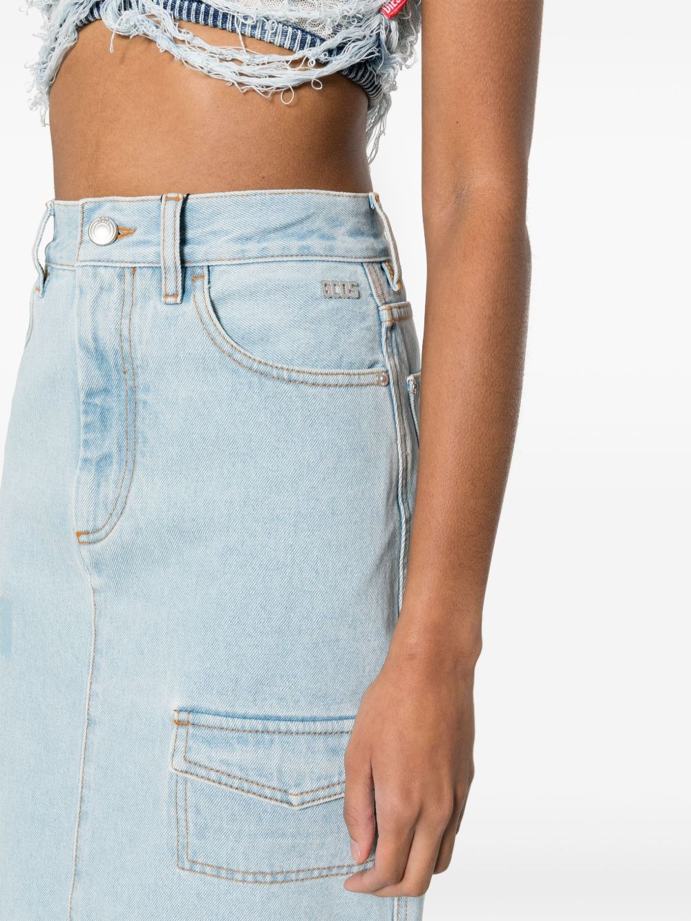 cargo denim skirt - 5