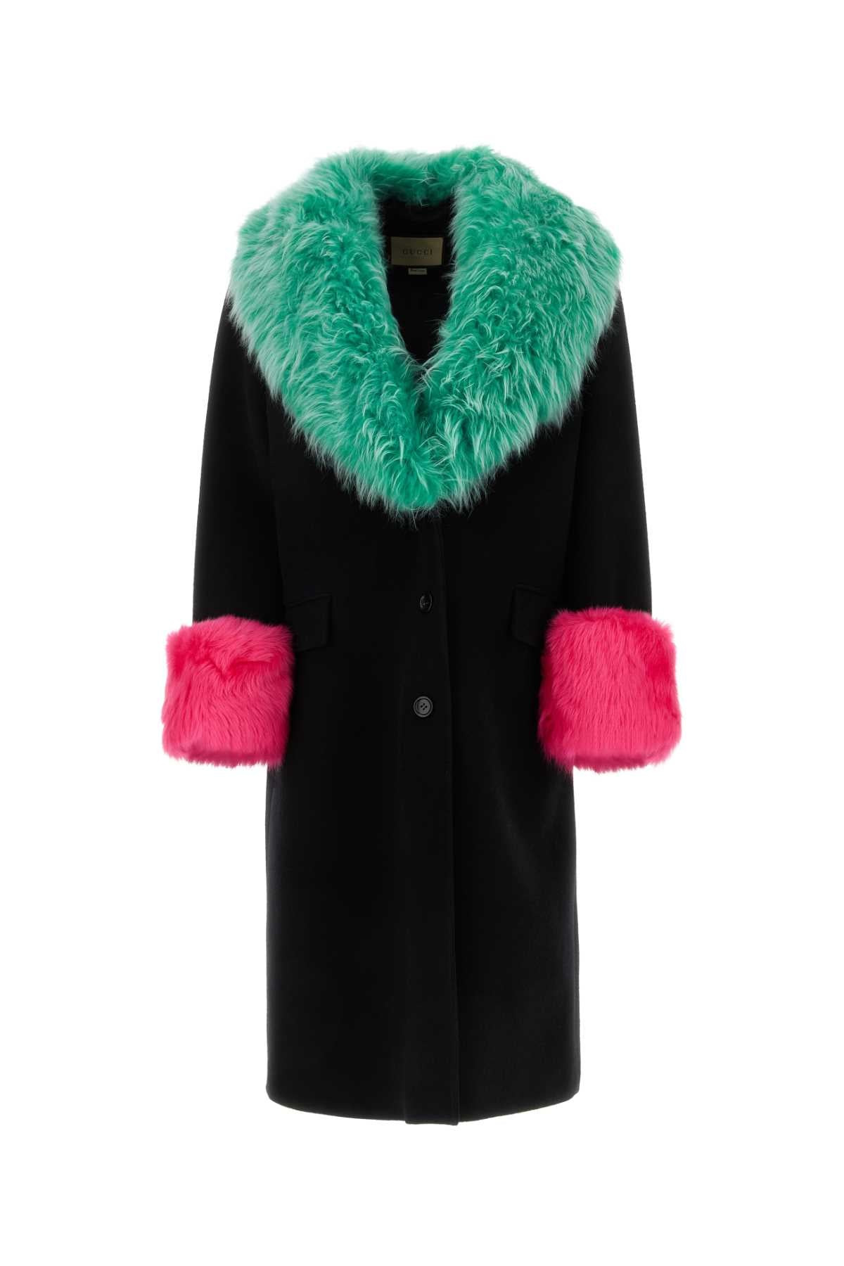 Gucci Women Black Wool Blend Coat - 1