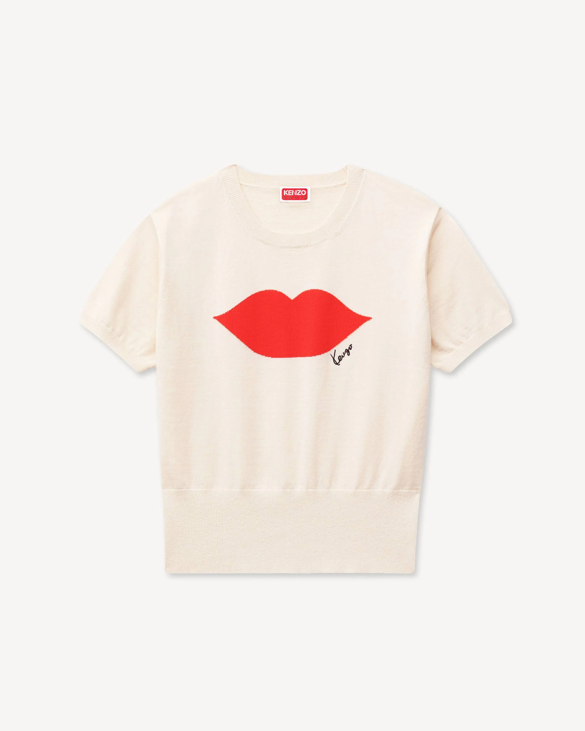 'KENZO Loves' short sleeve top in wool cotton - 1