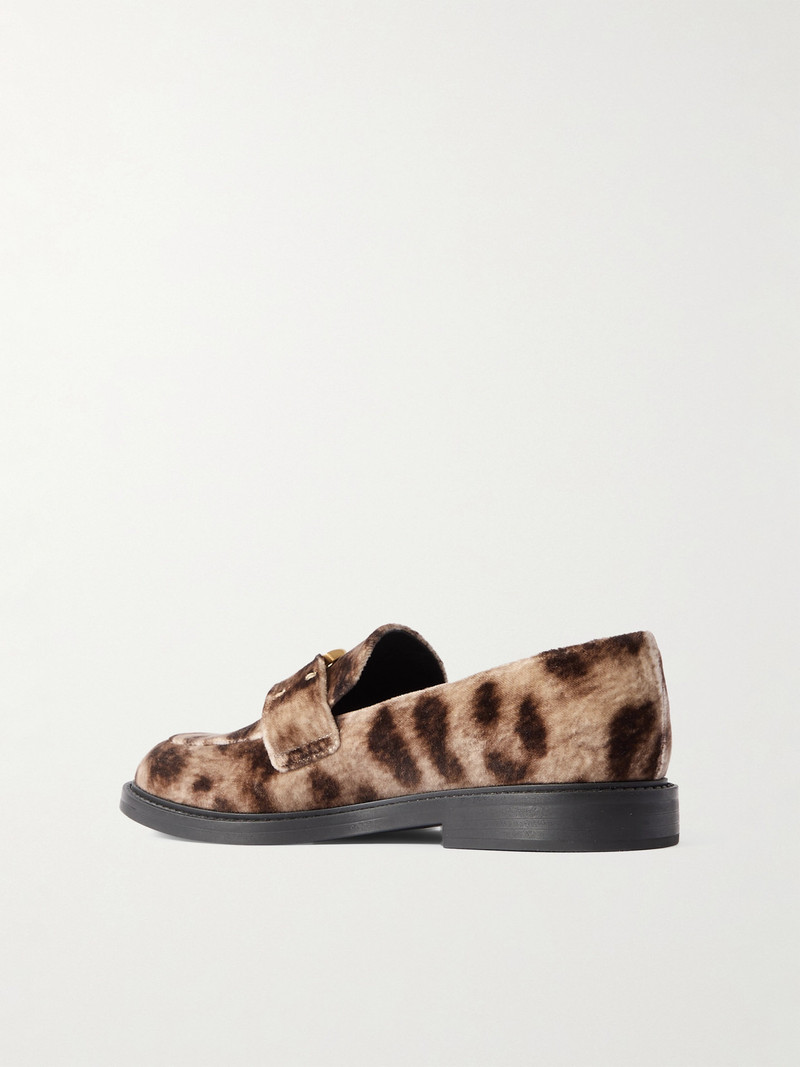 Marcie Leopard-print Velvet Loafers 3
