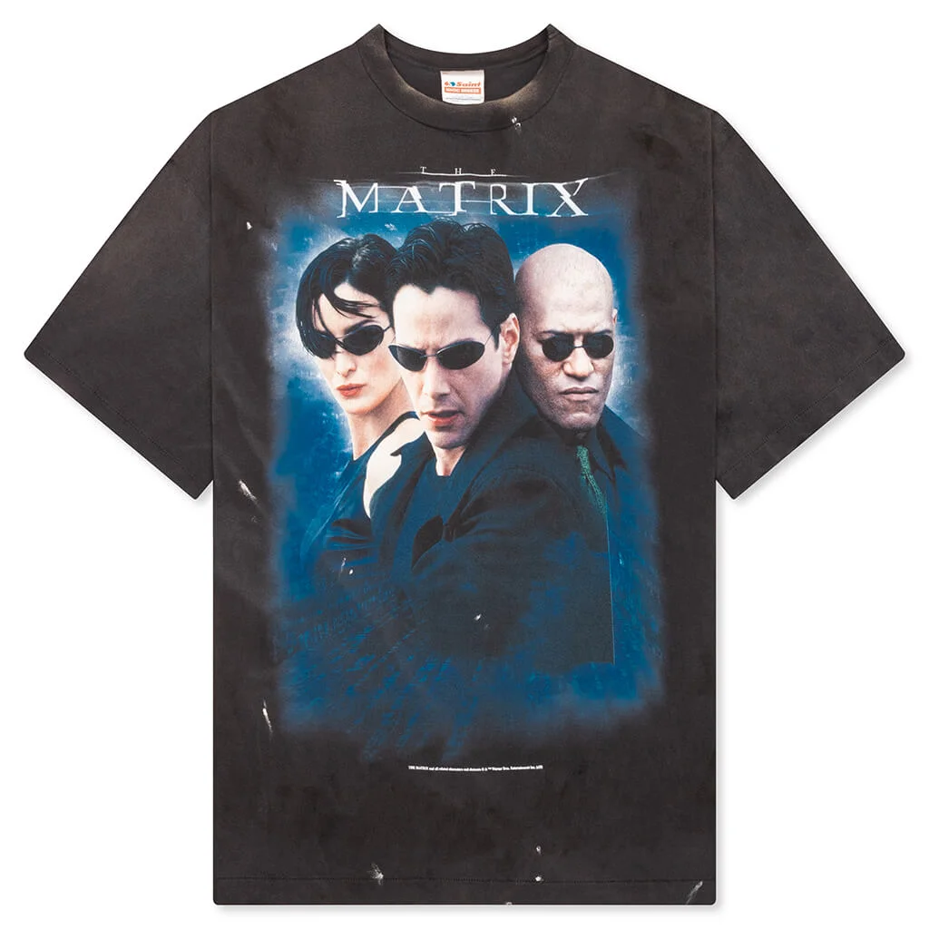 SAINT M6 X THE MATRIX WHITE LOGO S/S TEE - BLACK - 1