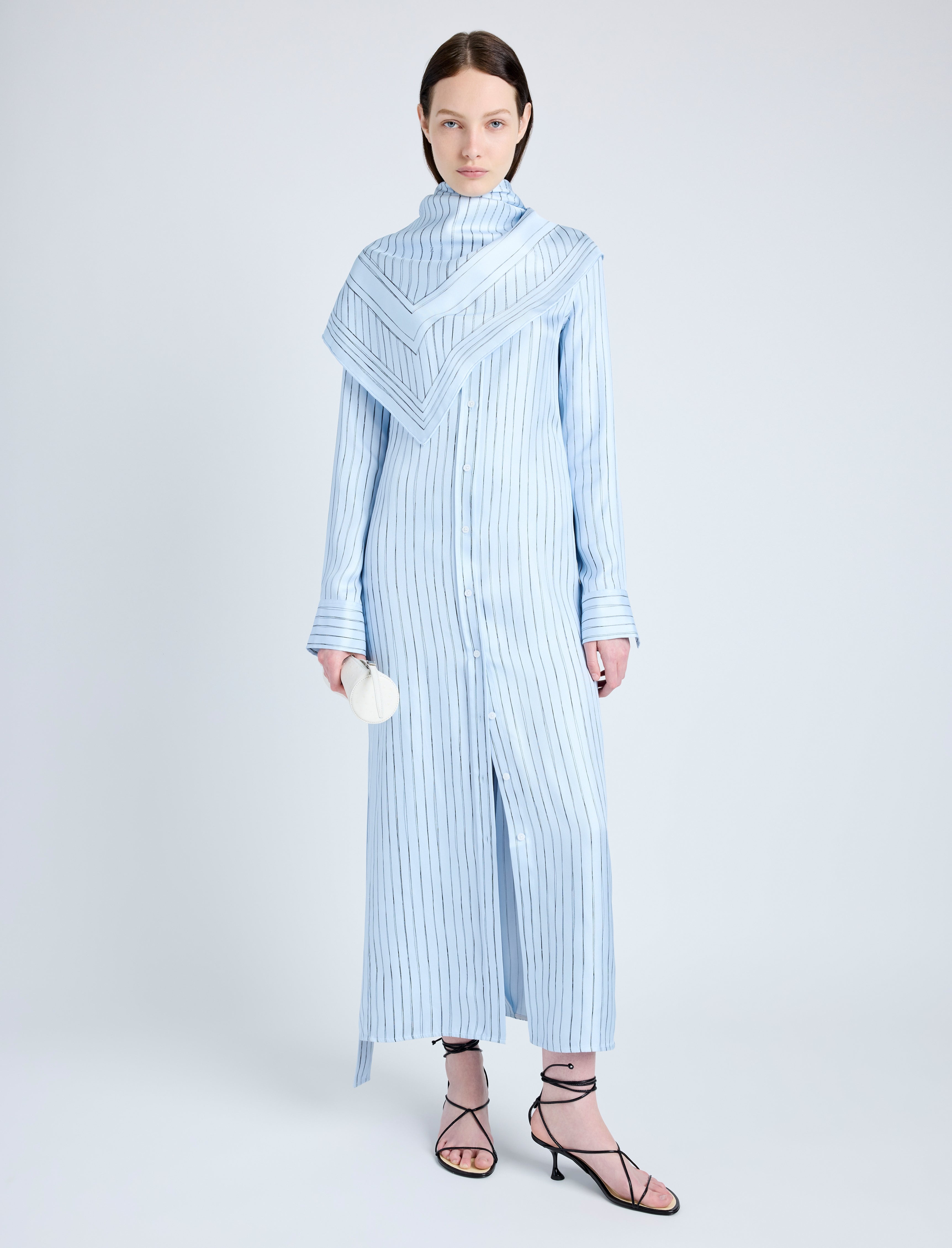 Hannah Dress in Stripe Silk Twill - 2