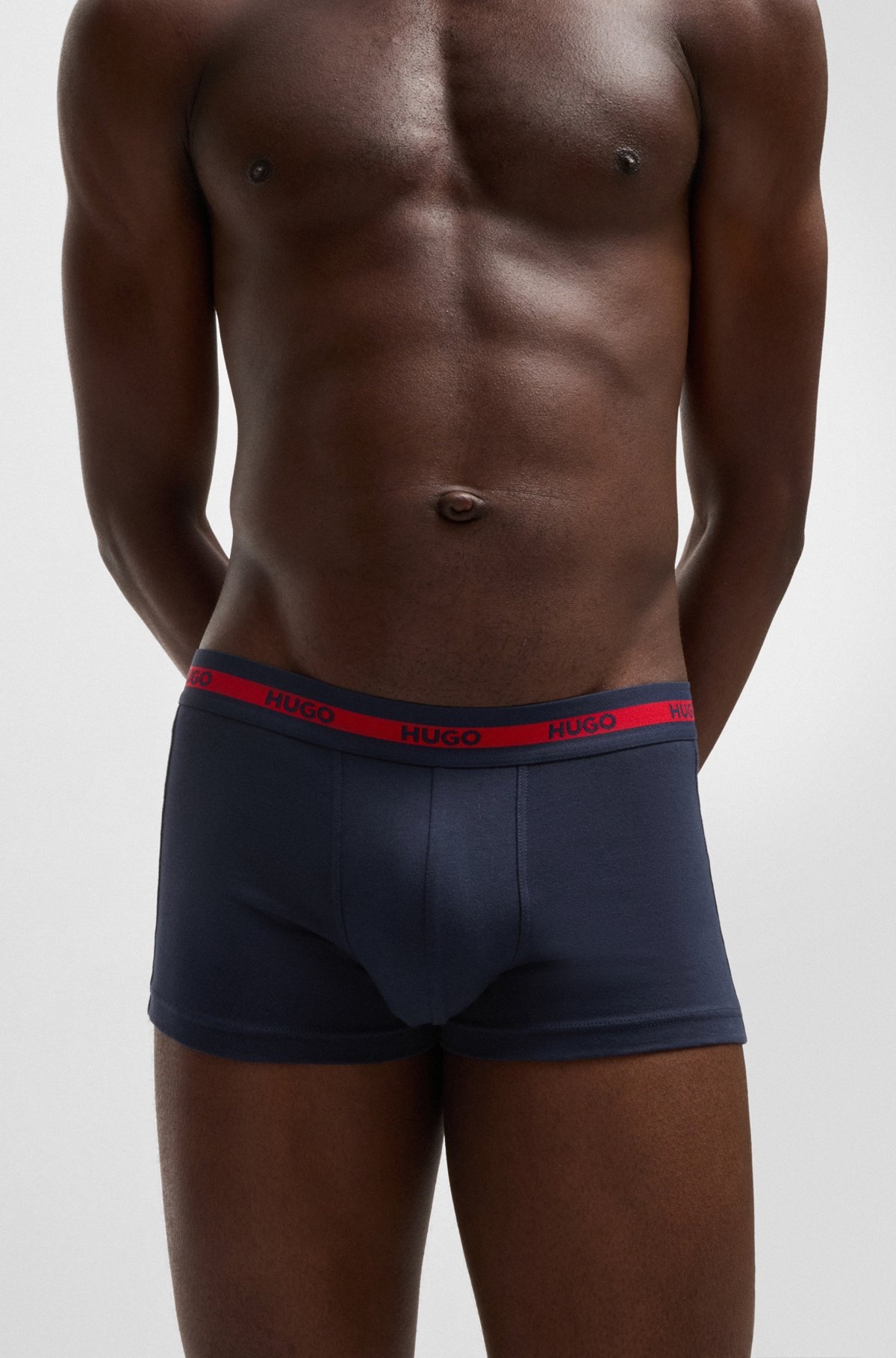 THREE-PACK OF LOGO-WAISTBAND TRUNKS IN STRETCH COTTON - 5