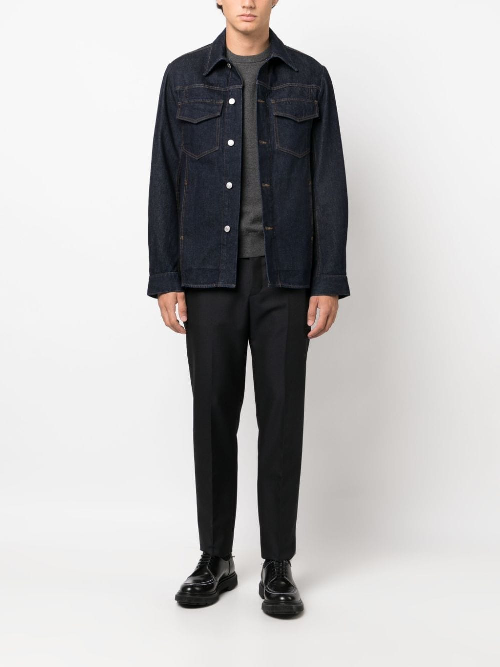 Prada Men Mid-Rise Tailored Trousers - 4