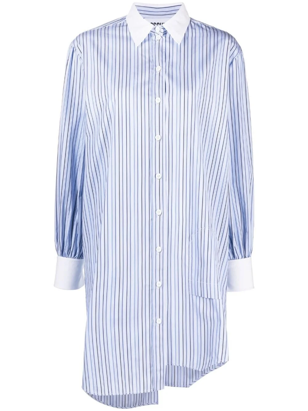 striped asymmetric shirt dress - 1