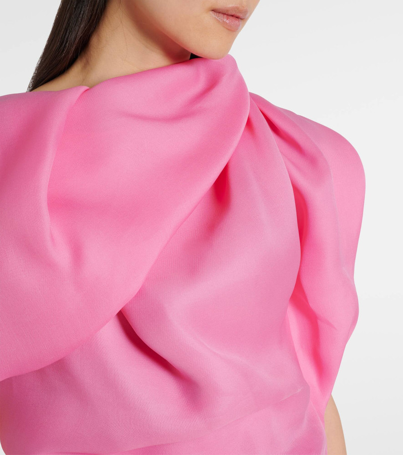 Draped silk satin top 4