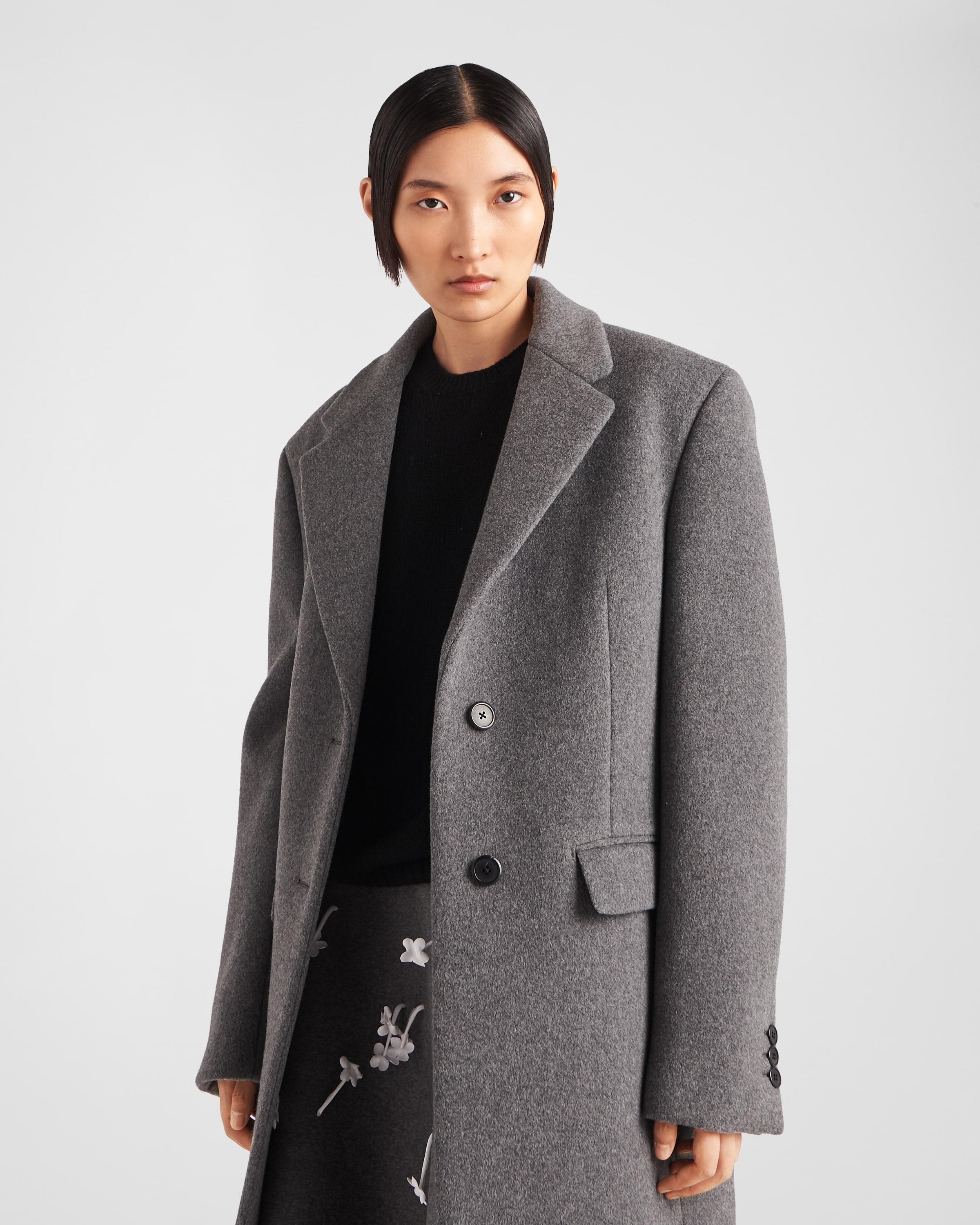 Single-breasted velour coat - 3
