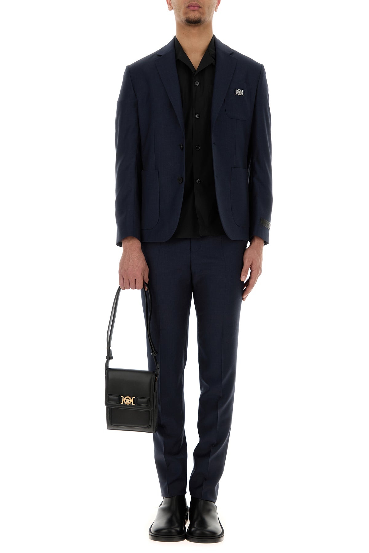 Dark blue wool blazer - 6