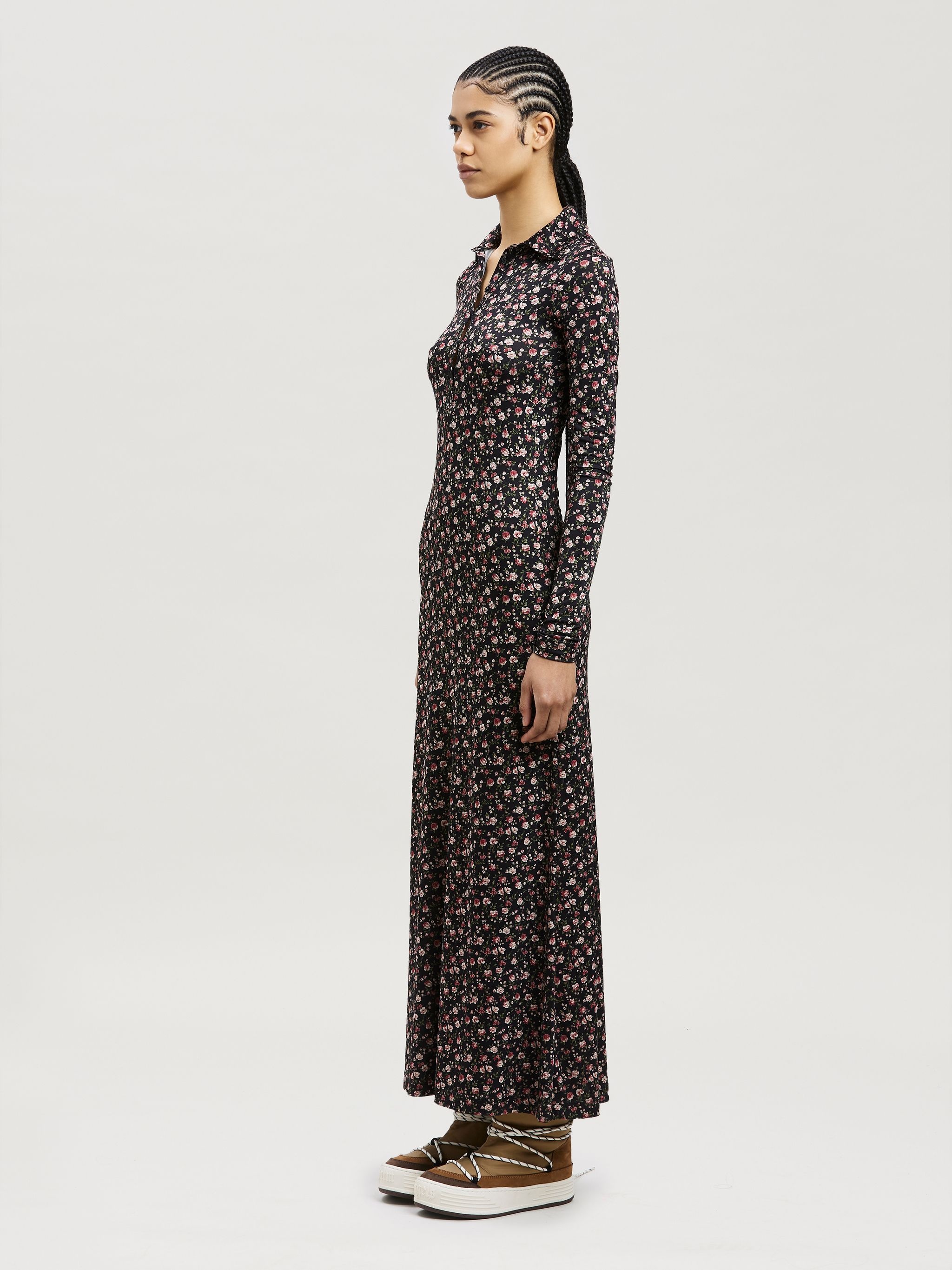 FLOWERS PRINT POLO DRESS - 4