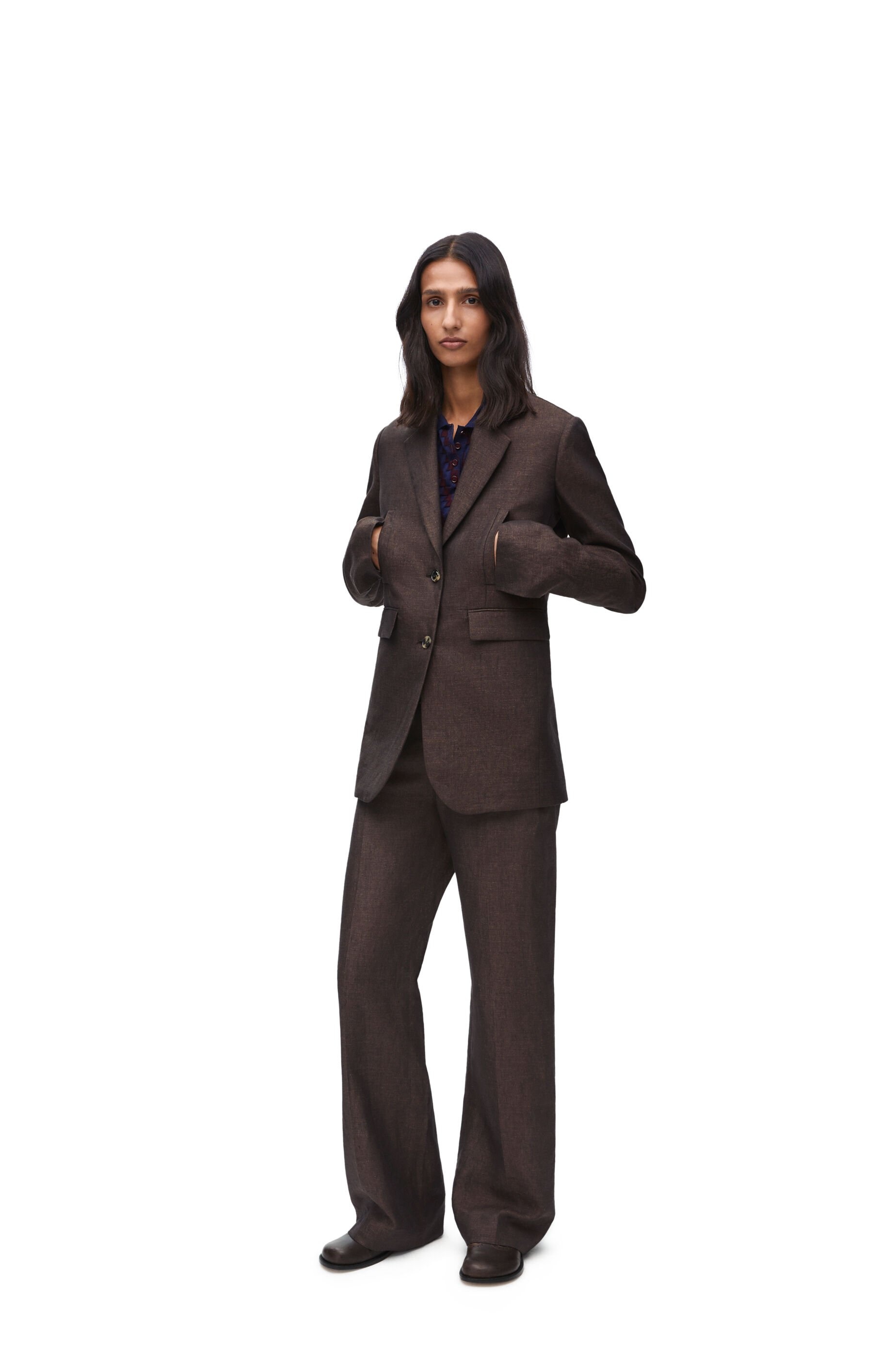 High waisted trousers in linen - 2