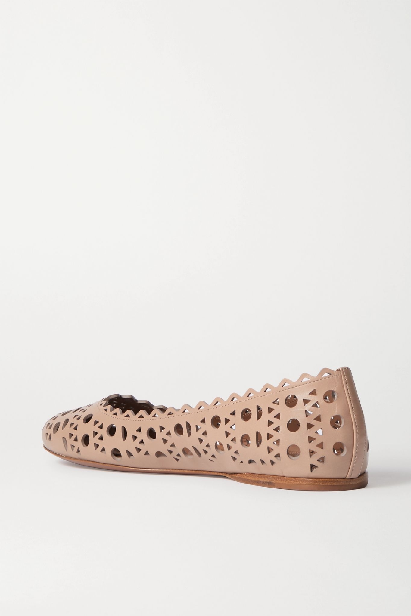 Laser-cut leather ballet flats - 4