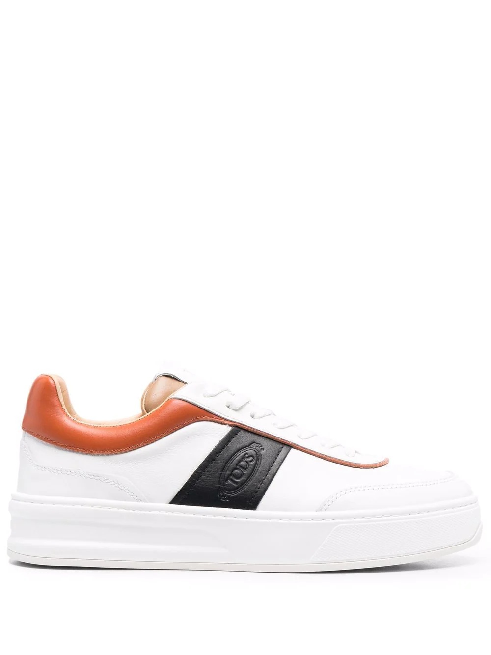 colour-block logo-embossed low-top sneakers - 1