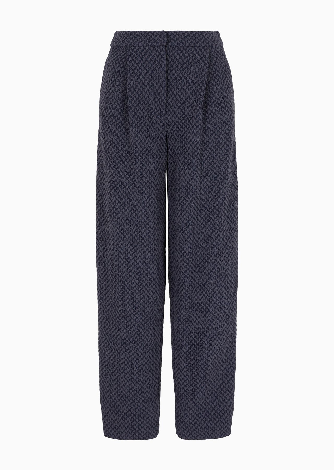 Knit-effect jacquard jersey trousers with darts - 1