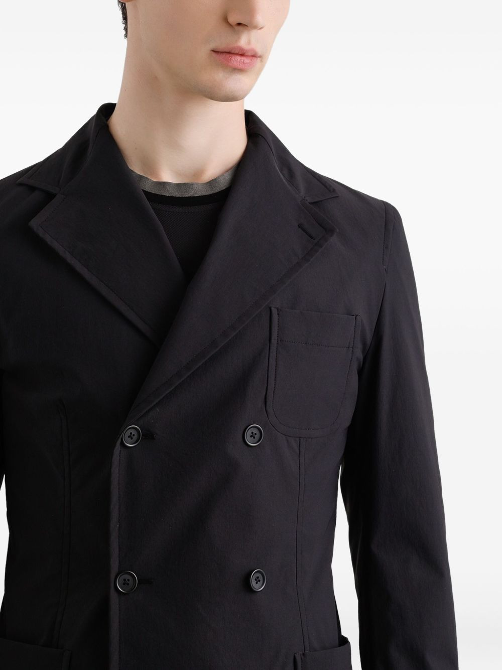double-breasted patch-pocket blazer - 4