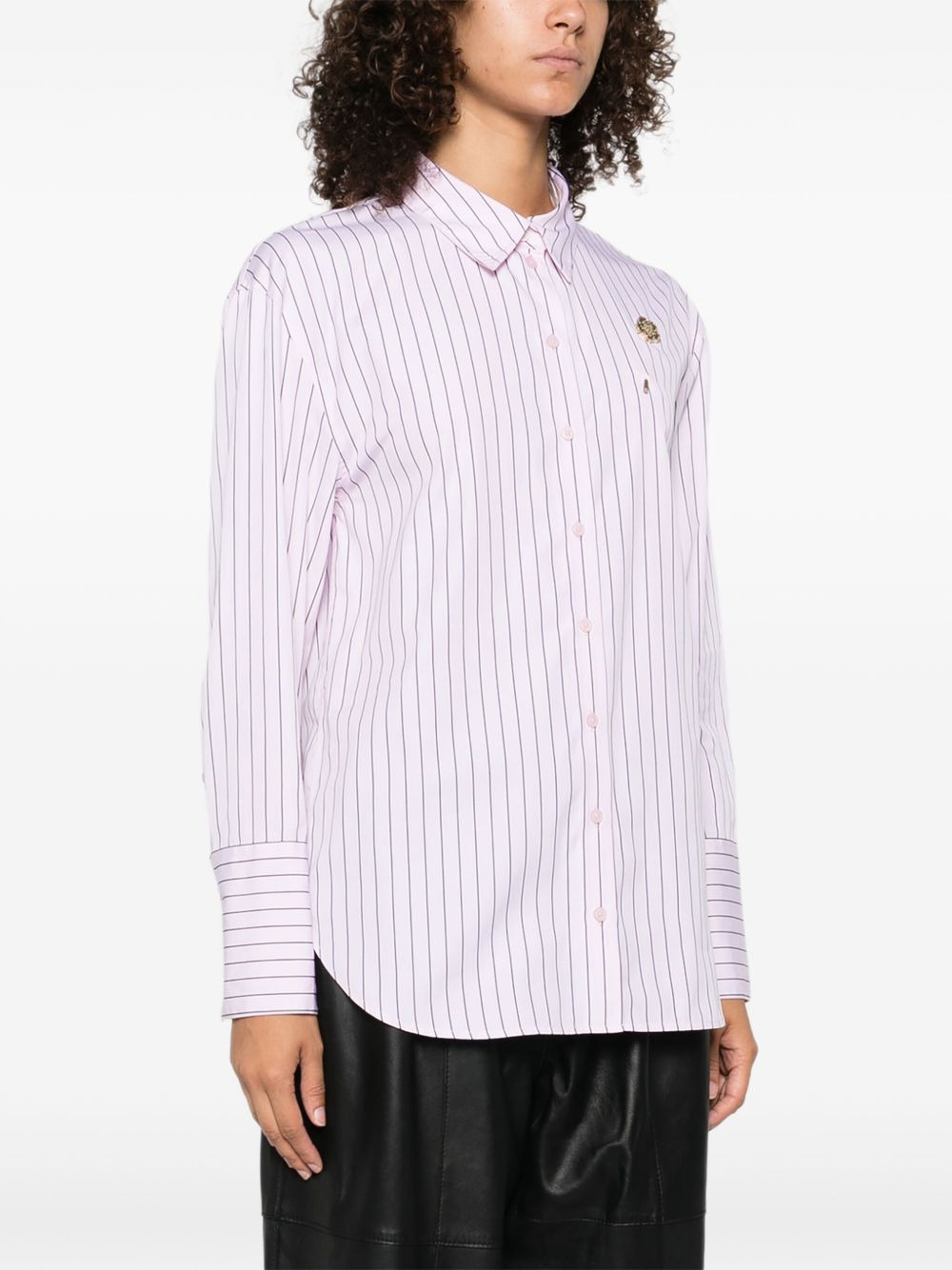 striped pin-detail shirt - 3