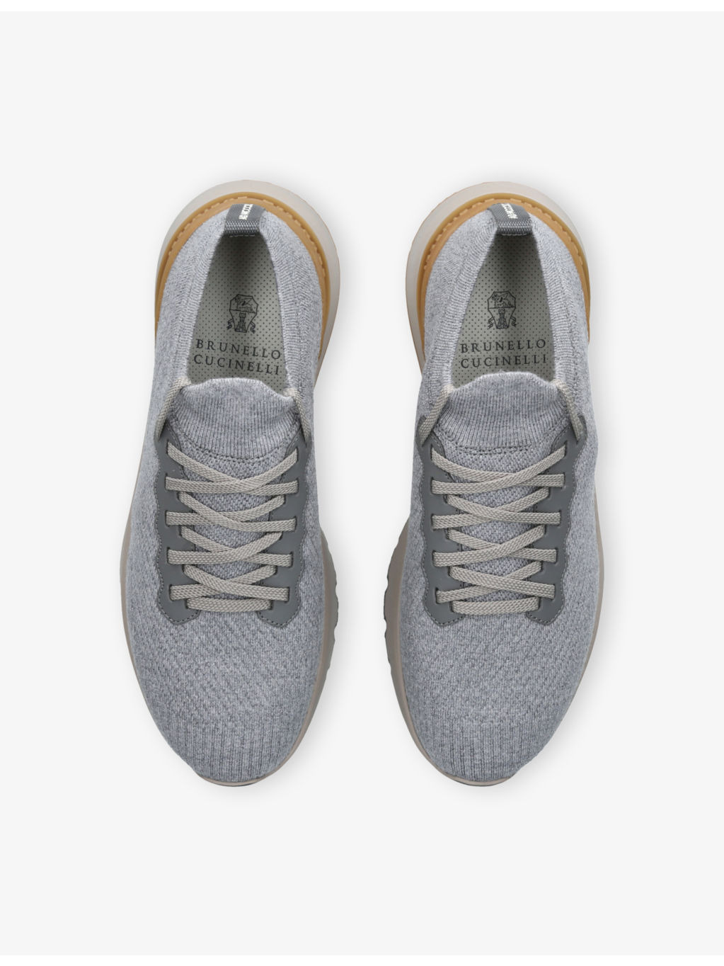Brand-Embossed Knitted Trainers - 2