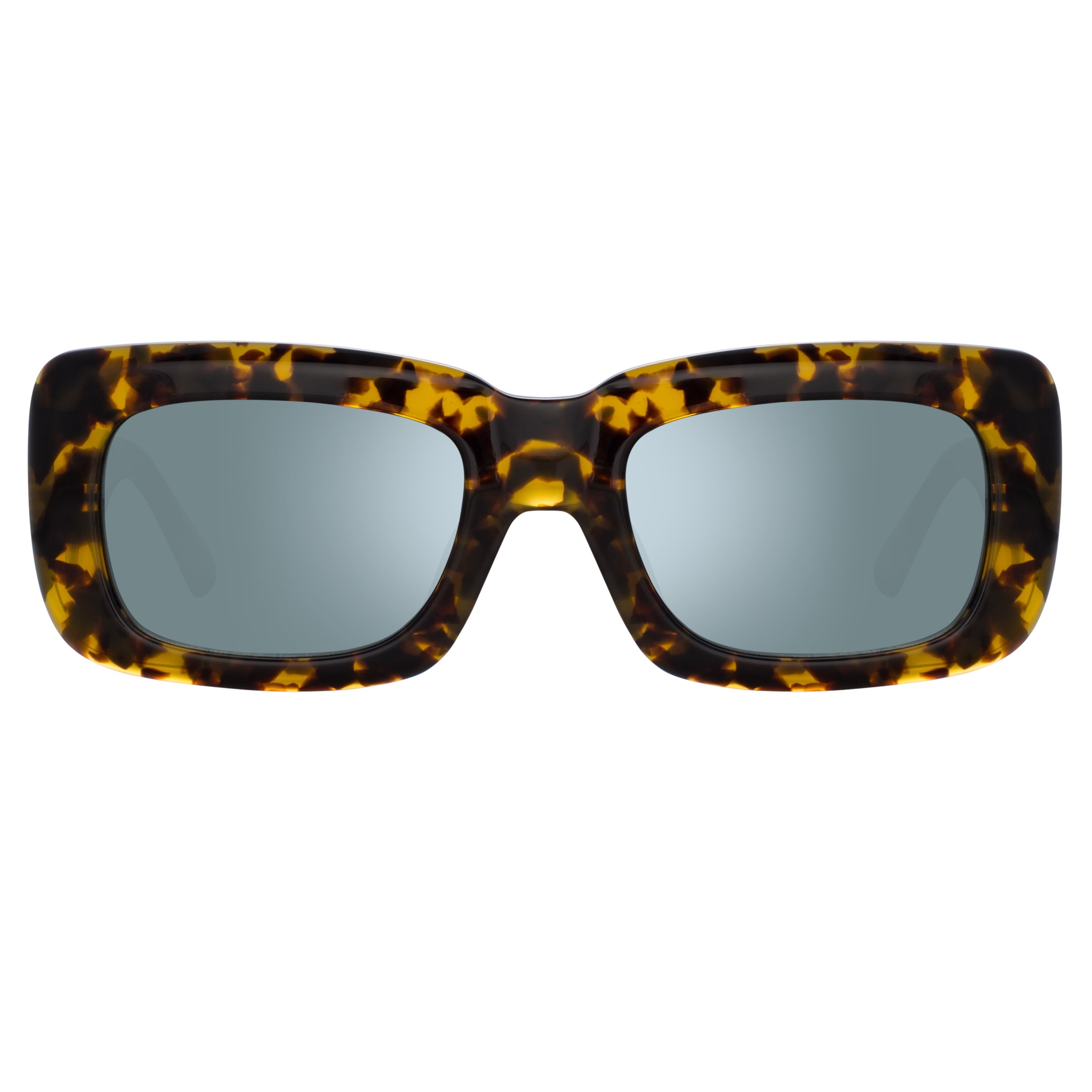 THE ATTICO MARFA RECTANGULAR SUNGLASSES IN TORTOISESHELL AND GREEN - 1