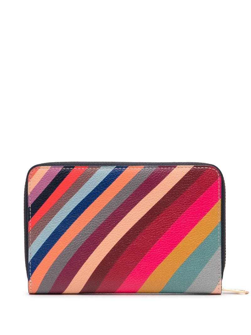 rainbow stripe leather wallet - 2