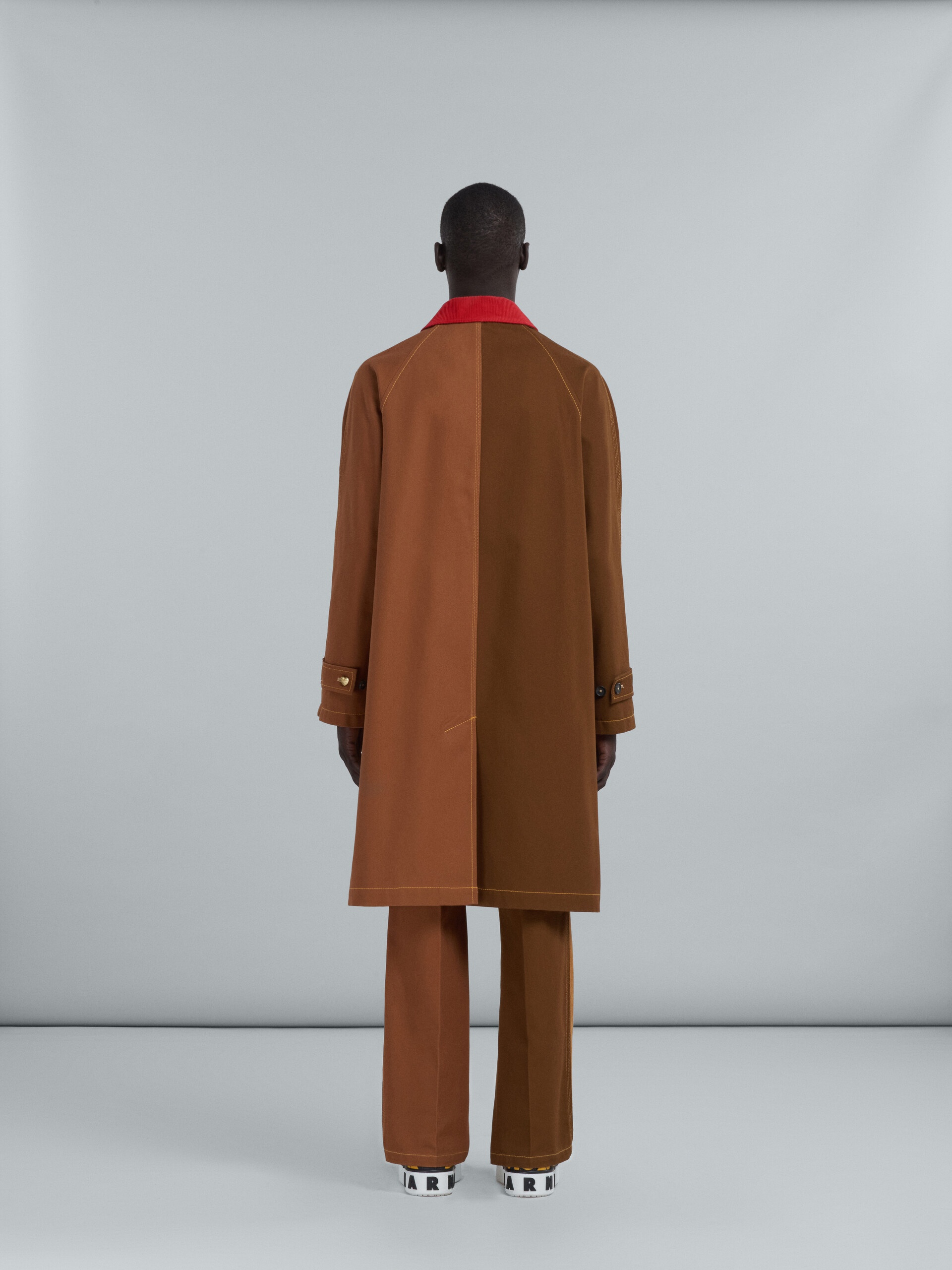 MARNI X CARHARTT WIP - BROWN COLOUR-BLOCK COAT - 3