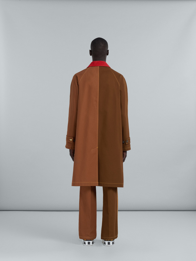 MARNI X CARHARTT WIP - BROWN COLOUR-BLOCK COAT 3