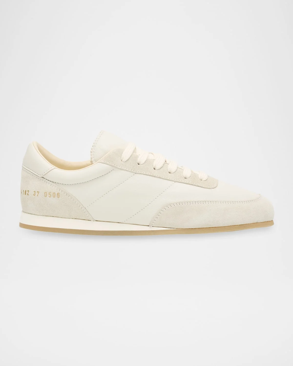 Minimal Leather And Suede Low-Top Runner Sneakers - 1