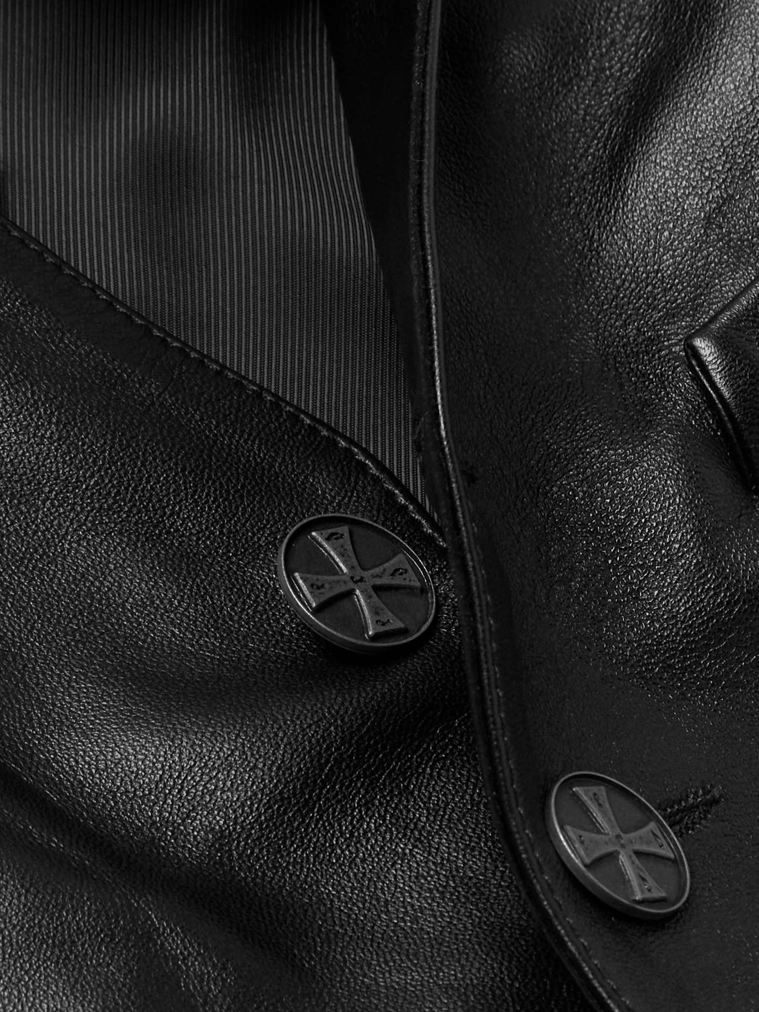 Slim-Fit Leather Waistcoat - 4