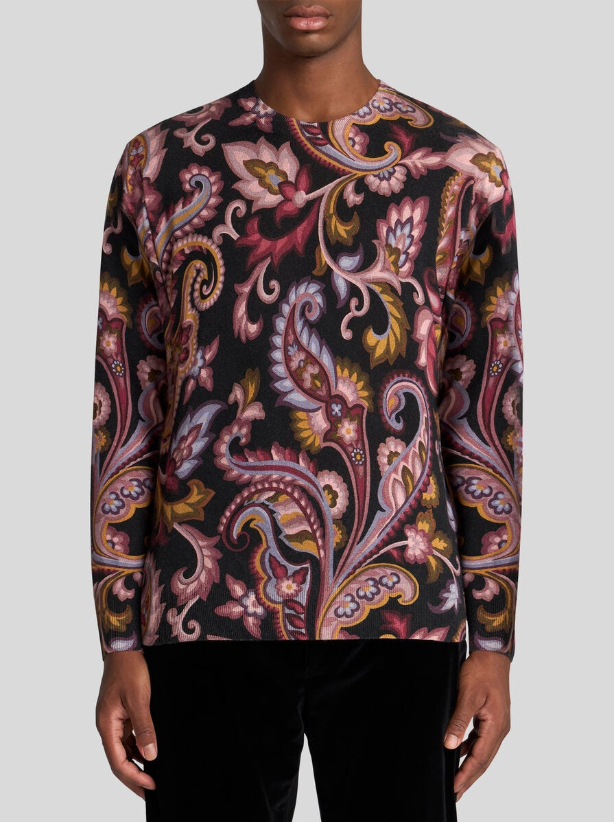FLORAL PAISLEY CREW-NECK SWEATER - 2