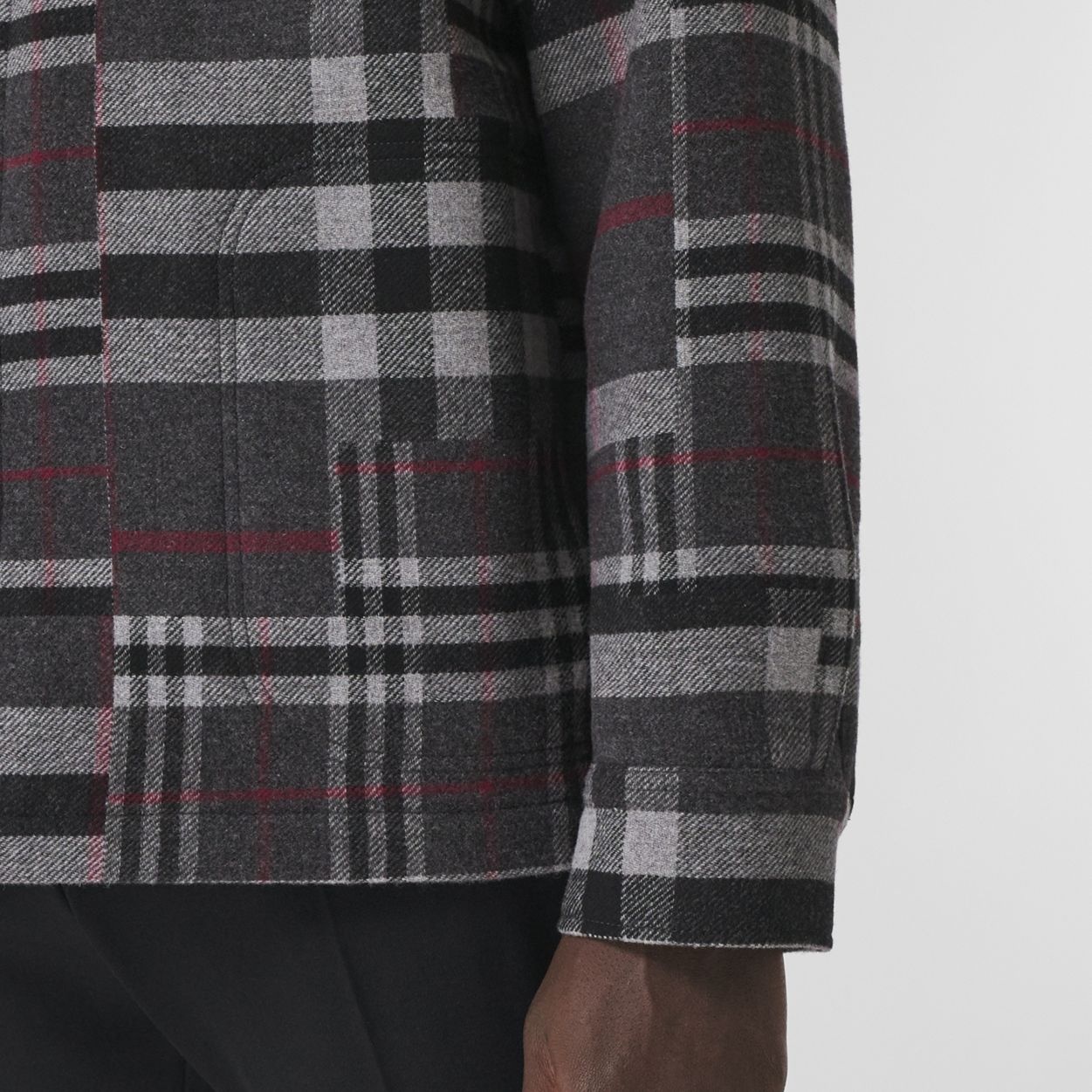 Patchwork Check Wool Overshirt - 6