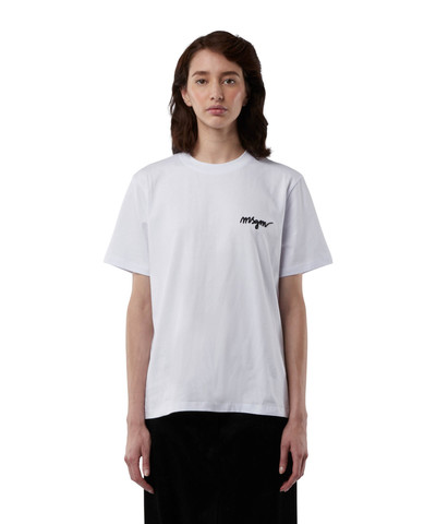 MSGM Round&nbsp;neck cotton T-shirt with embroidered logo outlook