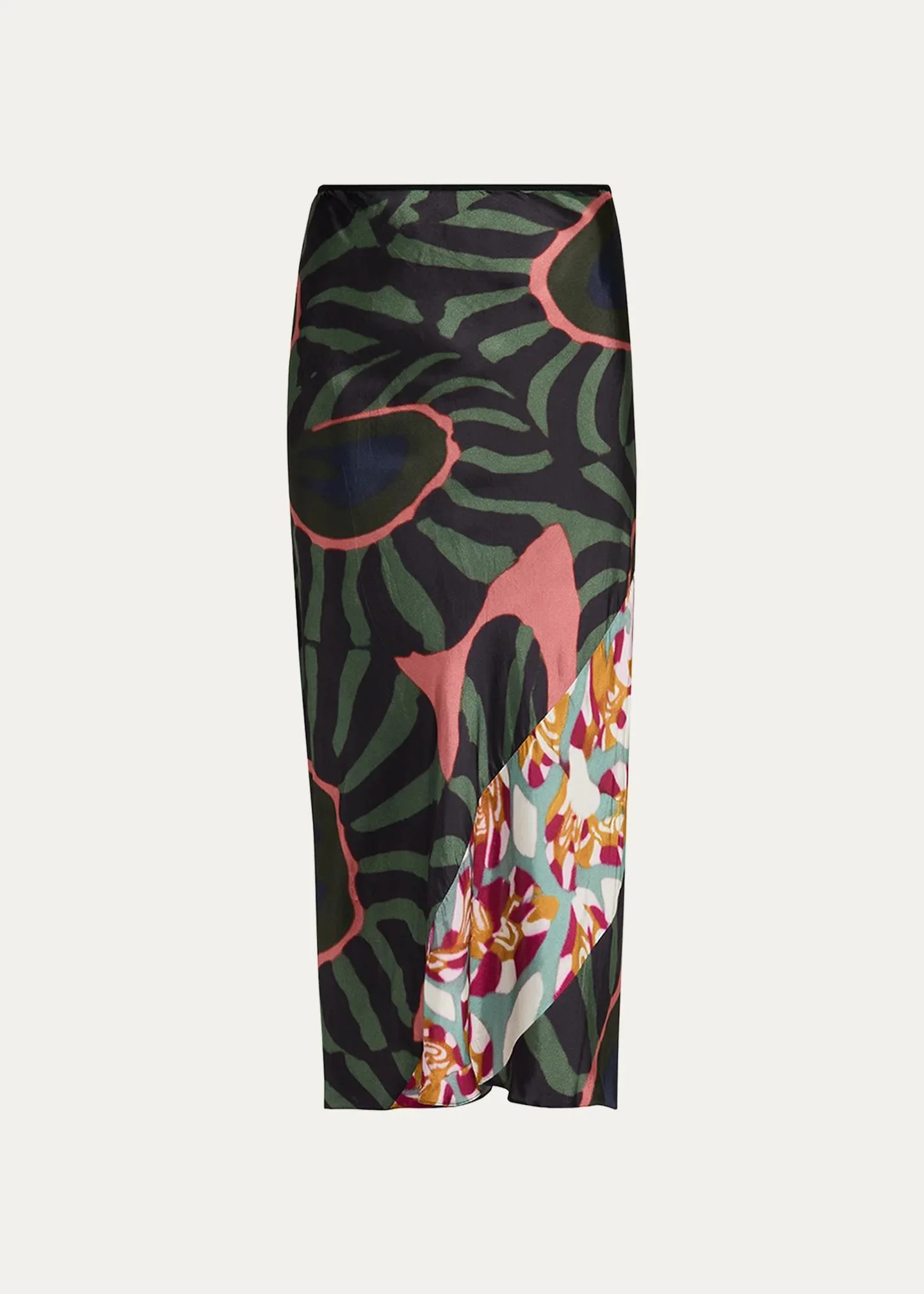 Women's Sati Abstract Midi Skirt - Khaki - 1