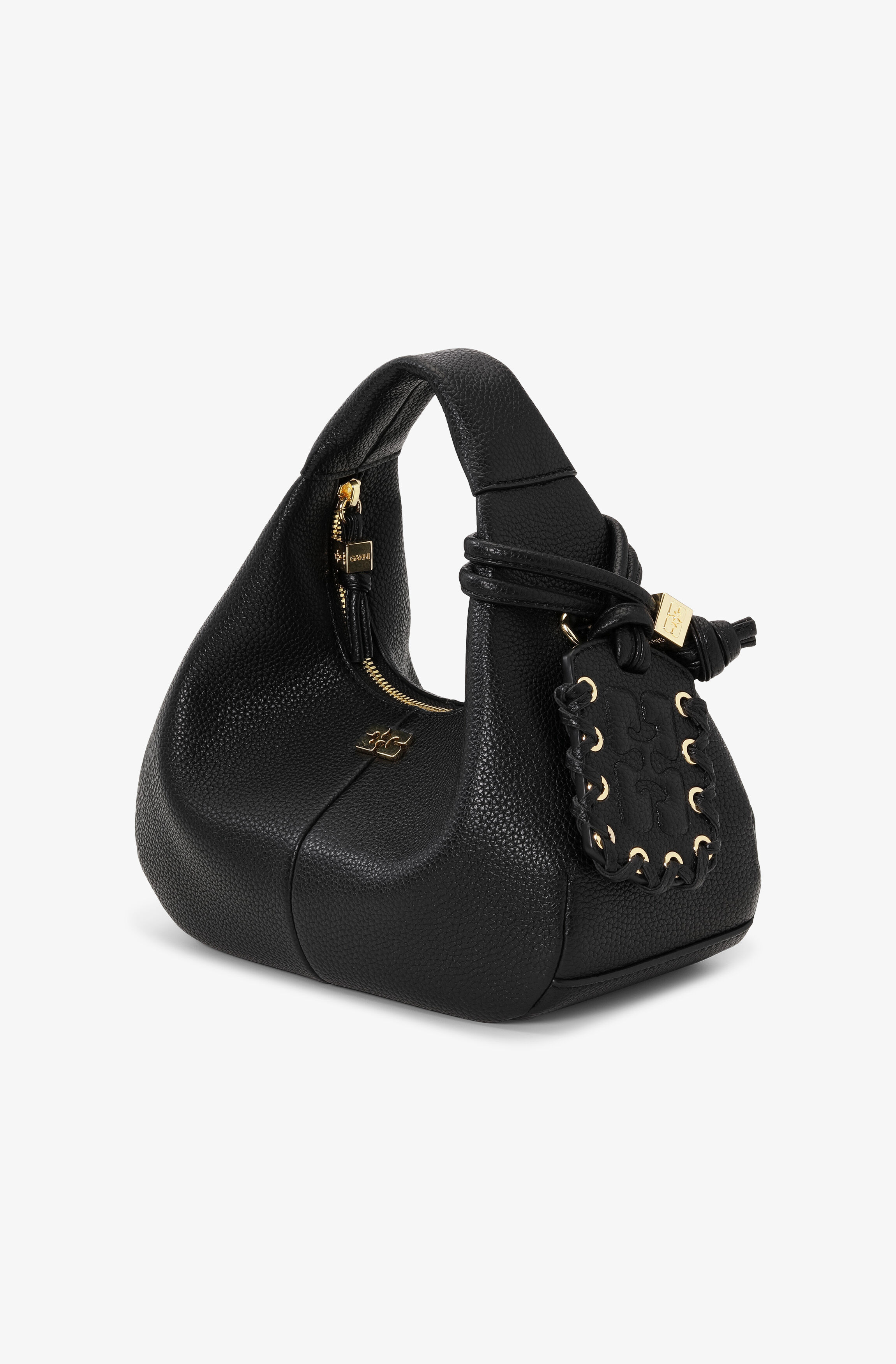 BLACK MINI HOBO BAG - 2