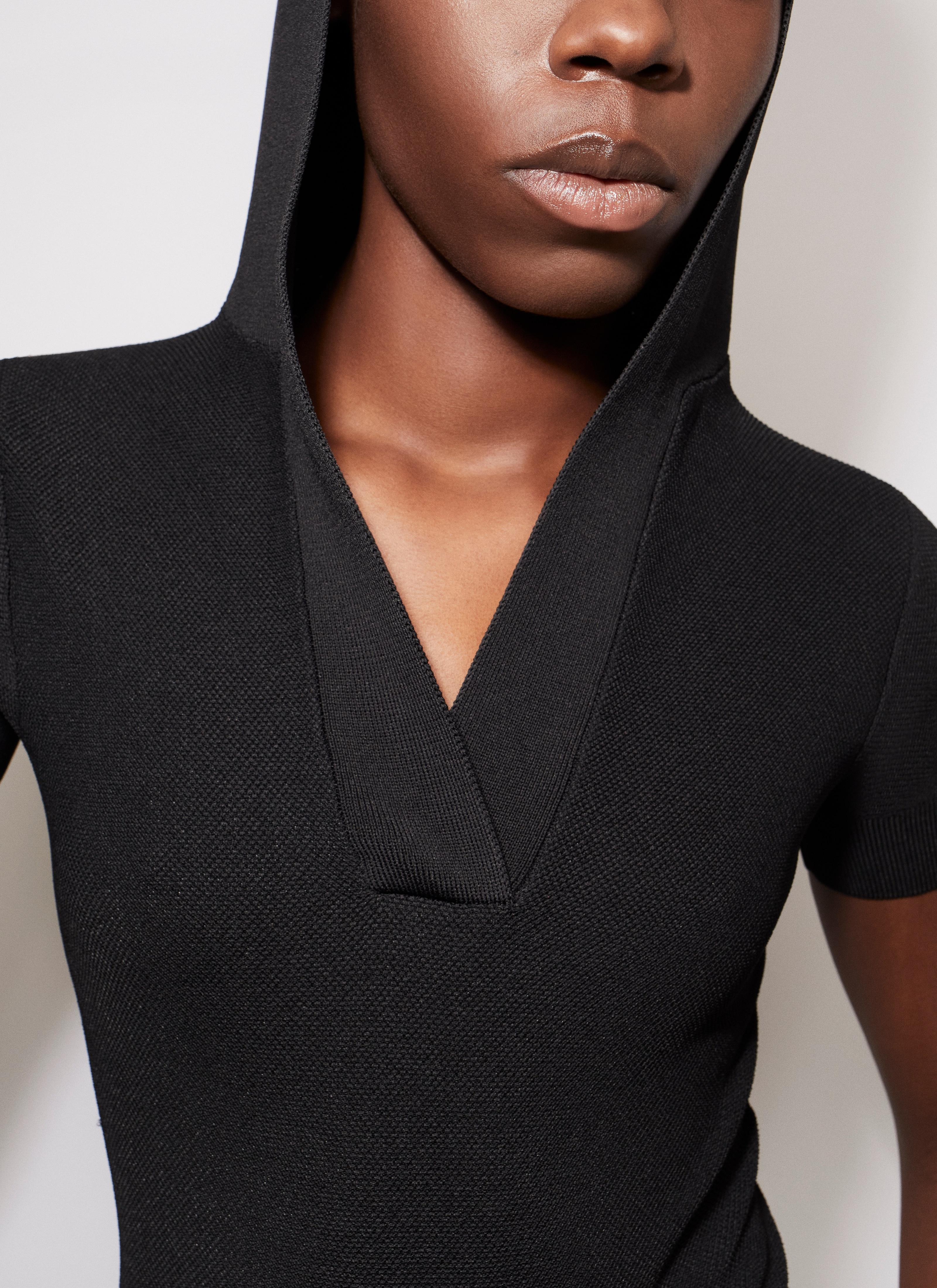 HOODED TOP IN PIQUE KNIT - 6