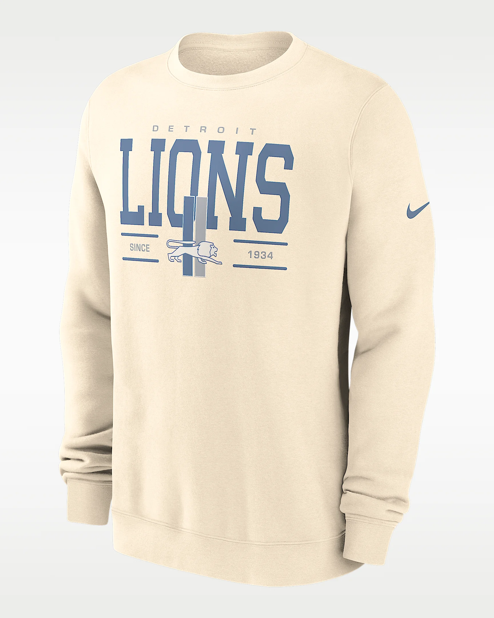 Detroit Lions Club Men's Nike NFL Pullover Crew - 1